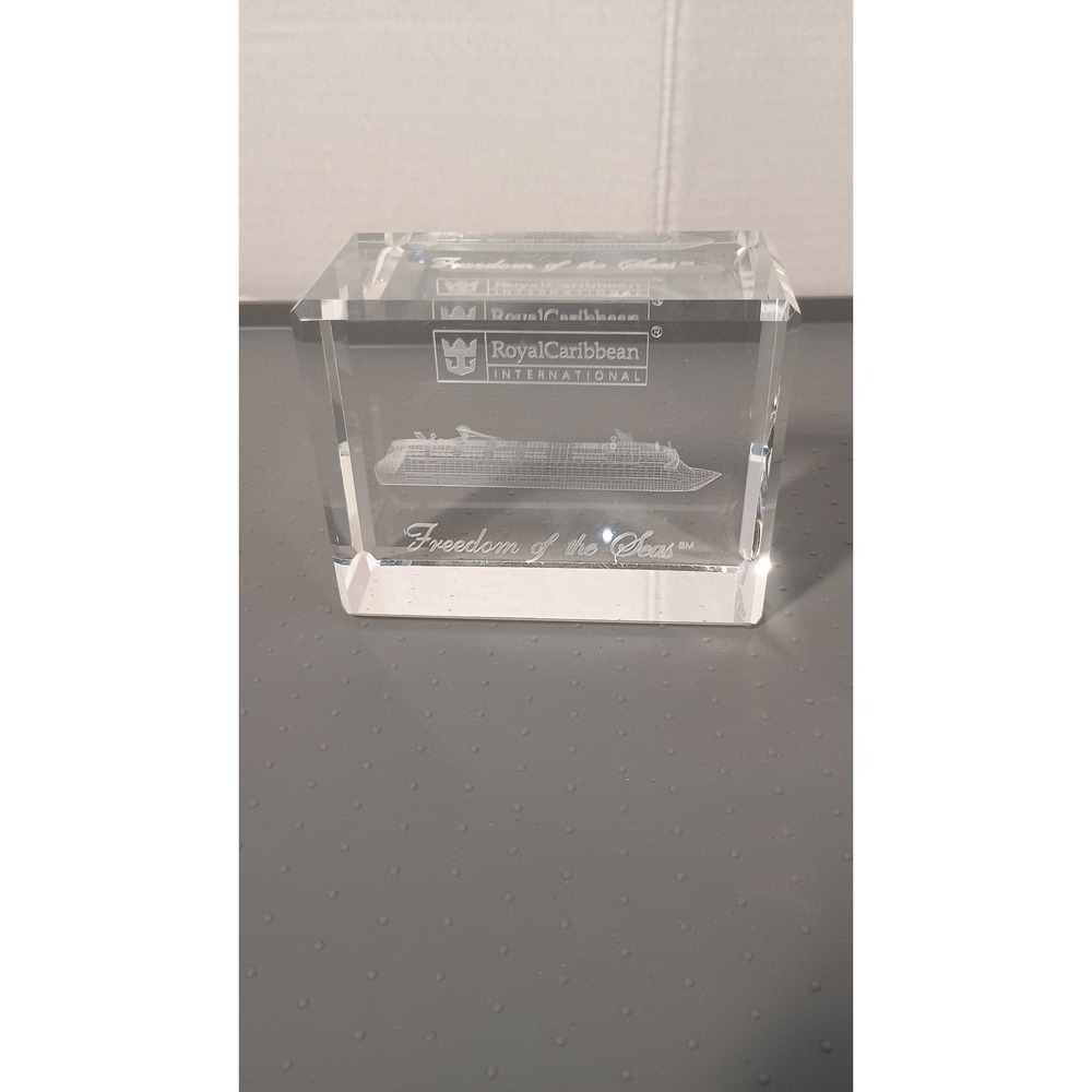 Royal Caribbean Paperweight Unisex OS Clear Excellent 3D Laser Etched Ship FOS